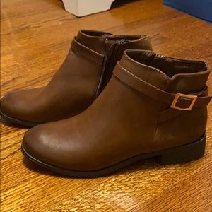Brand new never work brown booties